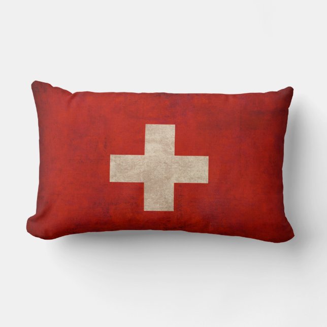 Rectangle Coussin affligé par drapeau de la Suisse (Recto)