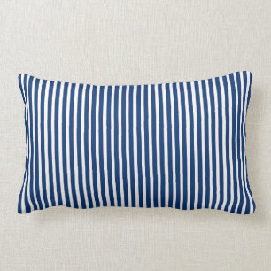 Rectangle Coussin barré par style "de coutil" bleu et de