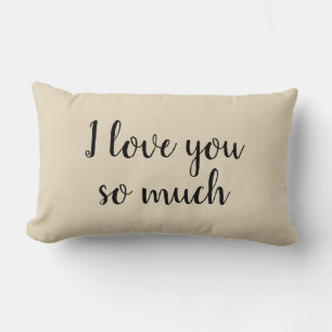 Rectangle Coussin Beige 'Je T'Aime Tellement'