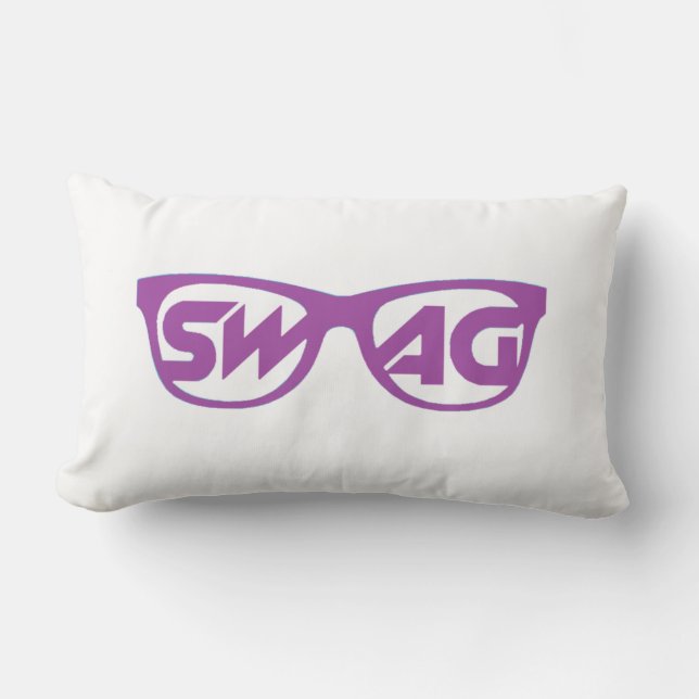 Rectangle Coussin blanc et violet cône Swag 2 (Recto)