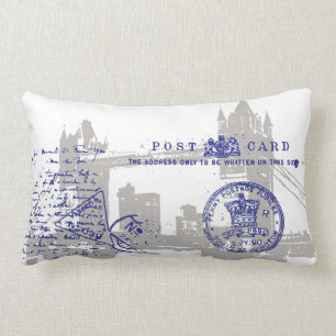 Rectangle Coussin BRITANNIQUE de carte postale de Londres