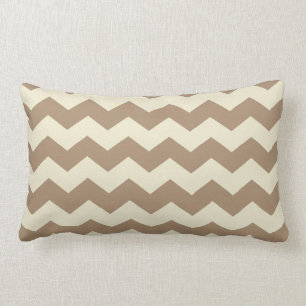 Rectangle Coussin Brown et crème de motif de Chevron