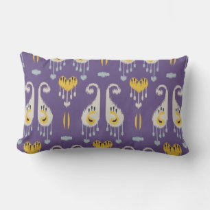 Rectangle Coussin chic moderne jaune et violet ikat