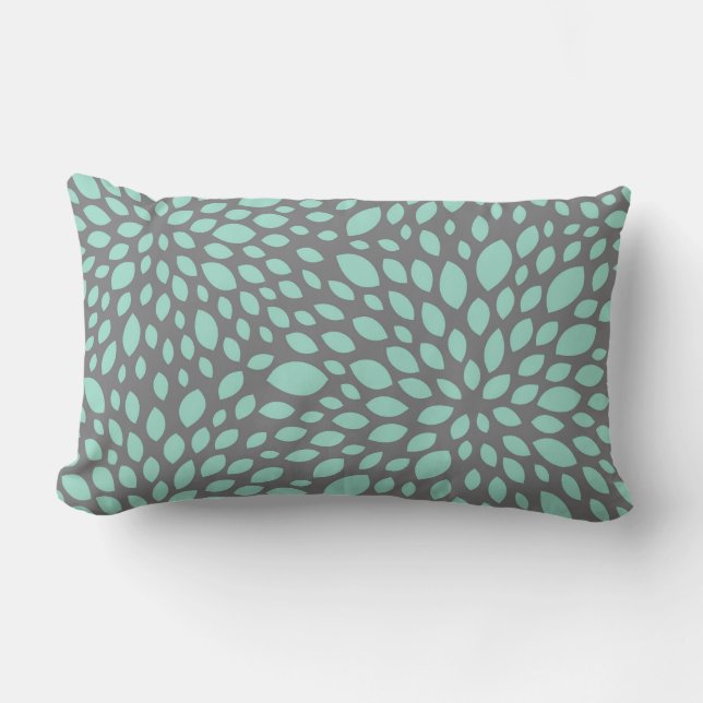 Rectangle Coussin contemporain de conception dans l'Aqua et (Recto)