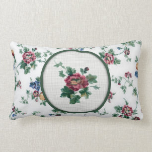 Rectangle Coussin croisé rose de point