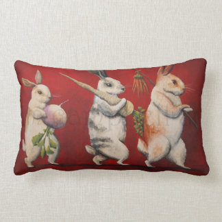 Rectangle Coussin d'accent de famille de lapin par Tim