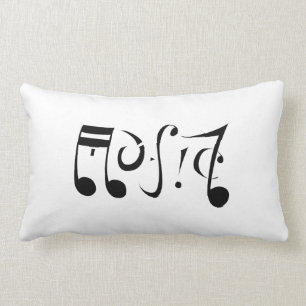 Rectangle Coussin d'Ambigram de la vie de musique (tour