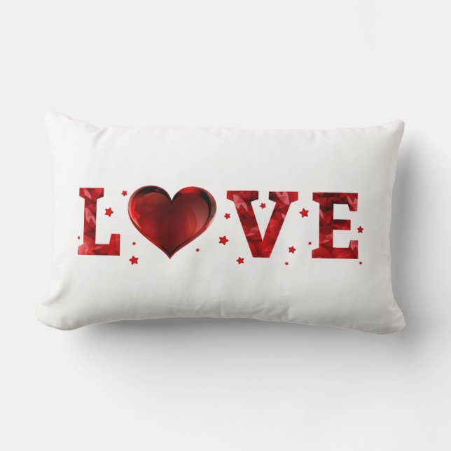 Rectangle Coussin d'amour cœur romantique (Recto)