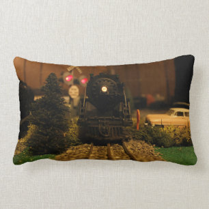 Rectangle Coussin d'après-guerre de scène de machine à