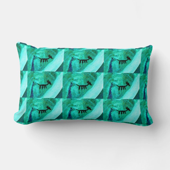 Rectangle Coussin d'art rupestre amérindien (Recto)