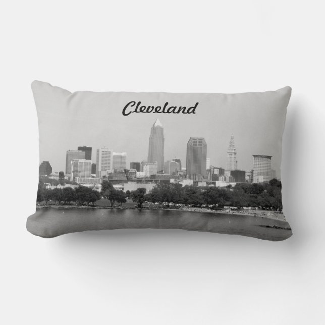 Rectangle Coussin de BW d'horizon de Cleveland (Recto)