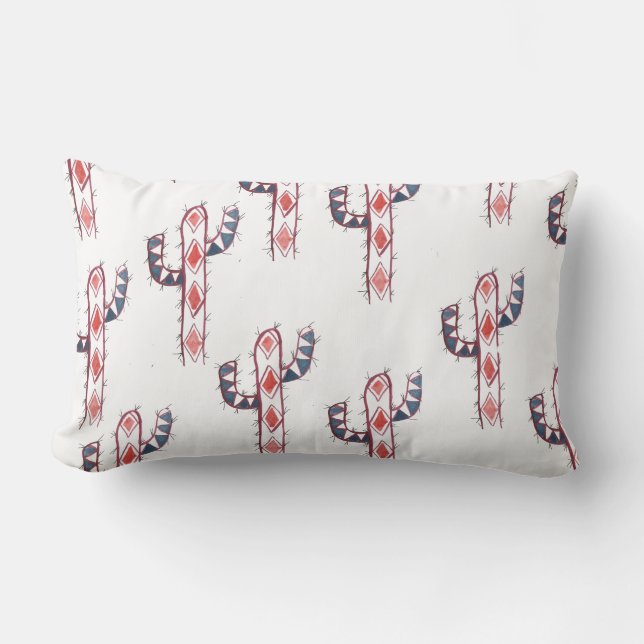 Rectangle Coussin de cactus de motif d'aquarelle (Recto)