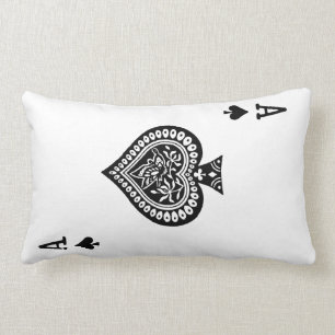 Rectangle Coussin de carte de jeu d'as de pique
