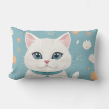 Coussin de chat blanc