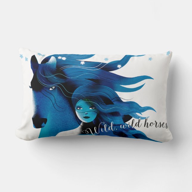 Rectangle Coussin de chevaux sauvages (Recto)