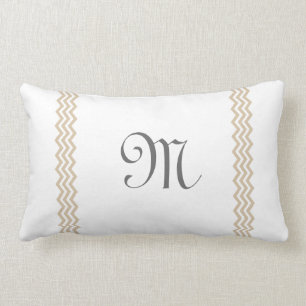 Rectangle Coussin de Chevron de sable de monogramme