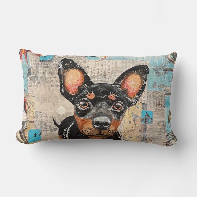 Rectangle Coussin de Chien Mini Dachshund (Recto)
