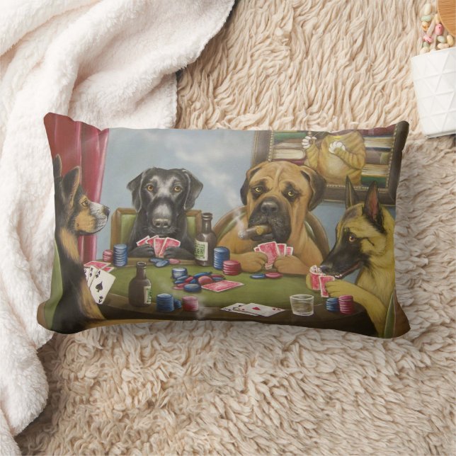 Rectangle Coussin de chiens de jeu (Couverture)