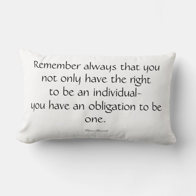 Rectangle Coussin de citation d'Eleanor Roosevelt (Recto)