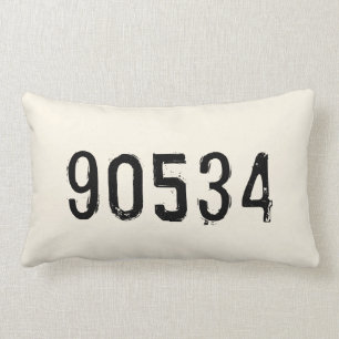 Rectangle Coussin de code postal personnalisé Cadeau monog