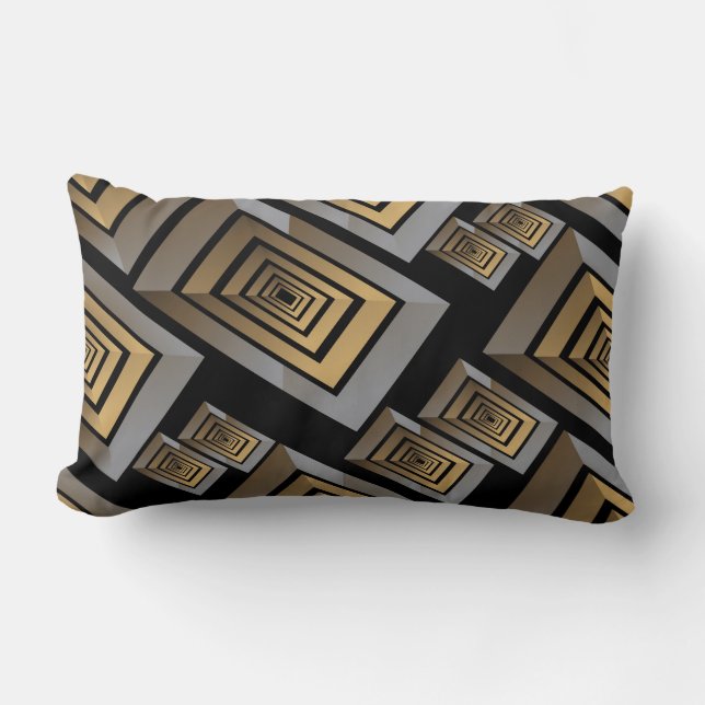 Rectangle Coussin de conception de Maze d'argent décoratif (Recto)