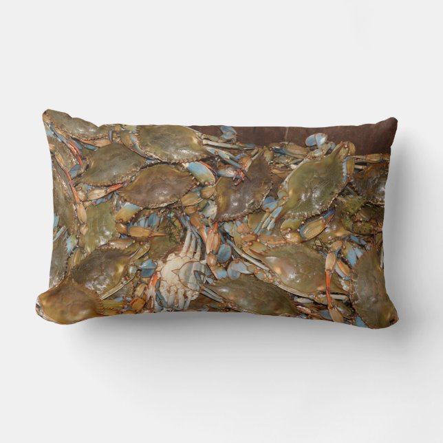 Rectangle Coussin de crabe bleu (Recto)