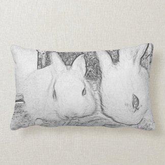 Rectangle Coussin de croquis de lapin