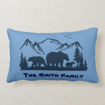 Coussin de décor de loge d'ours (personnalisez)