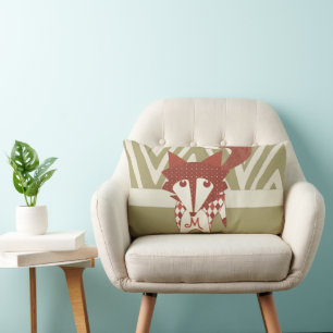 Rectangle Coussin de Fox Stylisé Monogrammé