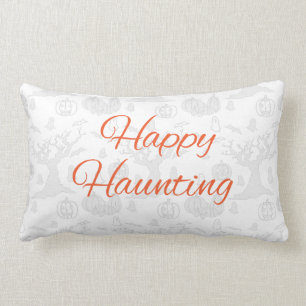 Rectangle Coussin de hantise heureux orange de conception de