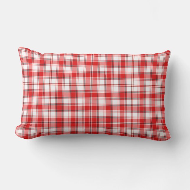 Rectangle Coussin de jet - Carreaux Rouges (Recto)