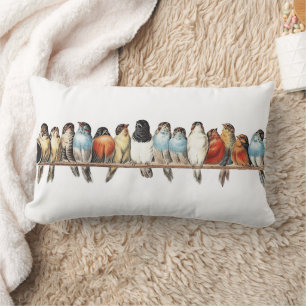 Rectangle Coussin de jet de cottage oiseaux ferme française