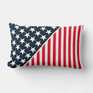Rectangle Coussin de jet - Étoiles et bandes patriotiques Co