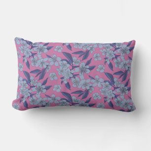 Rectangle Coussin de jet floral rose vif