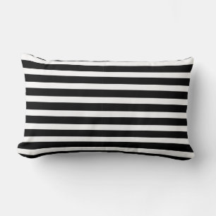 Rectangle Coussin de jet - Rayures noires et blanches