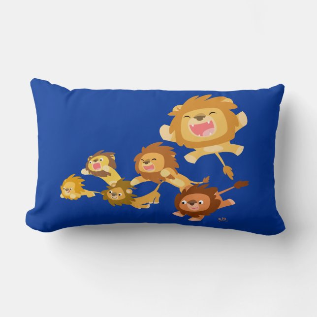 Rectangle Coussin de la parade des Lions en caricature (Recto)