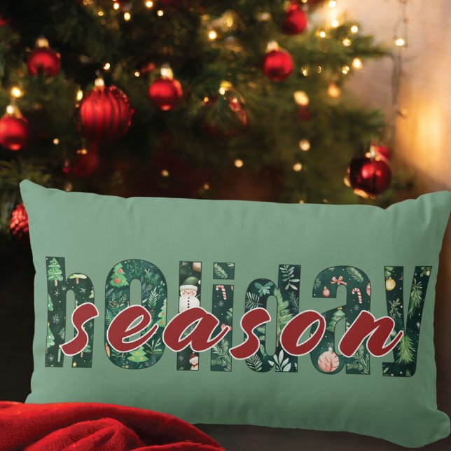 Rectangle Coussin de la typographie de la saison des vacance (Créateur téléchargé)