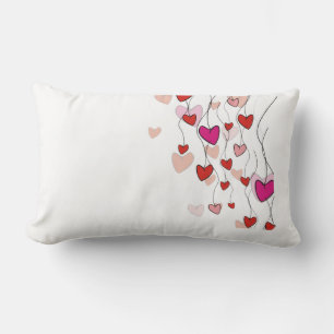 Rectangle Coussin de la vigne des coeurs