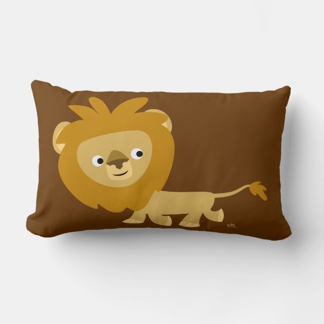 Rectangle Coussin de Lion de Marche Cartoon (Recto)