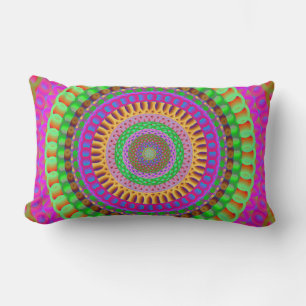 Rectangle Coussin de mandala coloré