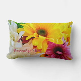 Rectangle Coussin de marguerites mixtes Bouquet-Lumbar