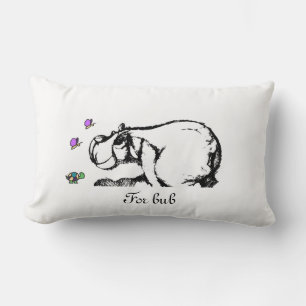Rectangle Coussin de maternité hippo