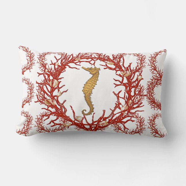 Rectangle Coussin de MoJo d'Américain de corail rouge (Recto)