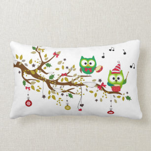 Rectangle Coussin de Noël de hibou