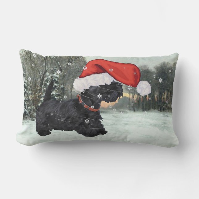 Rectangle Coussin de Noël écossais Terrier (Recto)