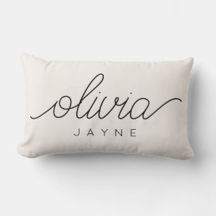 Rectangle Coussin de nom personnalisé   Décor de pépinière  