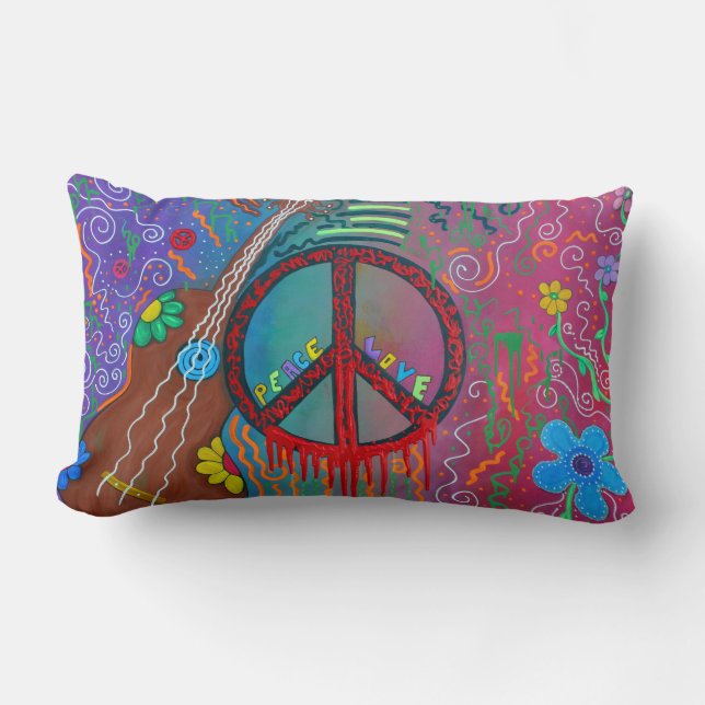 Rectangle Coussin de paix et d'amour (Recto)