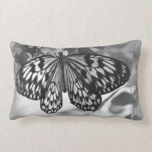 Rectangle Coussin de papillon noir et blanc