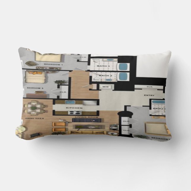 Rectangle Coussin de plan d'étage (Recto)