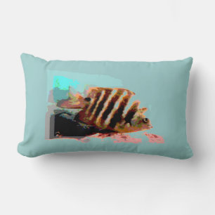 Rectangle Coussin de poisson sous-marin (turquoise)